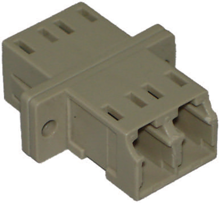 Adaptadores de fibra óptica LC/PC, dúplex, multimodo (MM), con brida completa, color beige