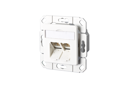 E-DAT design 2 ports UPk Cat 6 blanc pur