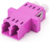 Adaptadores de fibra óptica LC/PC Duplex Multi Mode (MM) totalmente flangeados roxos
