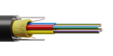 144FO (12X12) Tubo flexível de duto Cabo de fibra óptica OS2 G.652.D HDPE dielétrico não armado preto