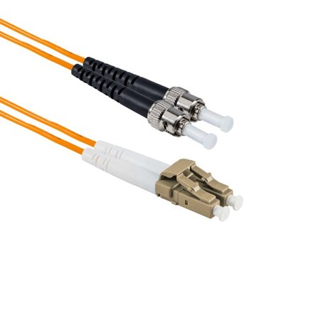 LC/UPC-ST/APC Fiber Patch Cord Duplex MM OM2 2m Orange