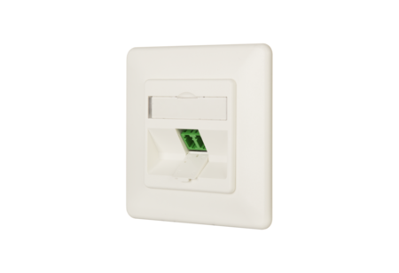OpDAT Optic Wall Outlet UP 1xLC-D SM APC (ceramic) pure white