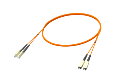 E2000/PC-SC/PC Fiber Patch Cords duplex OM2 G.651.1 2mm 2m Orange