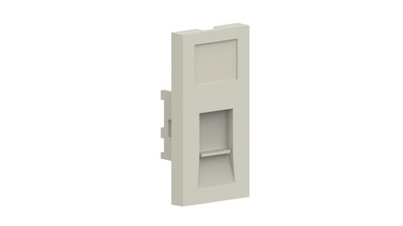 Outlet Shuttered Faceplate Clip 1 port Ivory