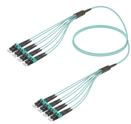 8FO LC/UPC-LC/UPC Câble à Fibre Optique Pré-Terminé OM3 G.651.1 3.0mm 10m Aqua