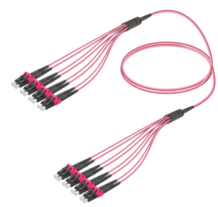 8FO LC/UPC-LC/UPC  Pre-Terminated Fiber Cable OM4 G.651.1 3.0mm 10m Violet