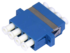 LC/PC Glasfaseradapter Quadruplex Singlemode (SM) Vollflansch blau