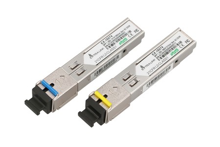 Extralink SFP 1.25G | SFP WDM Module | 1,25Gbps, 1310/1550nm, single mode, 3km, SC, DOM, pair, dedicated for HP/Aruba