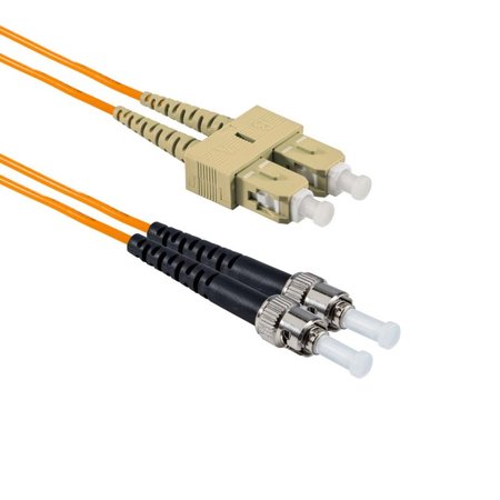 ST/UPC-SC/APC Fiber Patch Cord Duplex MM OM2 10m Orange