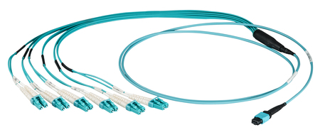 16FO LC/PC-MPO-F Pre-Terminated Fiber Cable MM OM4 2m Heather Violet