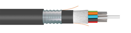 24FO (2x12) Cable de fibra óptica de interior/exterior con tubo suelto SM G.657.A1 metálico blindado