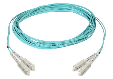 Patch Cords de Fibra Óptica Duplex SC/UPC-SC/UPC  OM4 G.651.1  10m  Aqua              