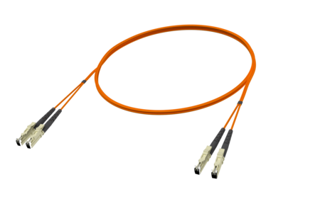 E2000/PC-E2000/PC Fiber Patch Cords duplex OM2 G.651.1 2mm 2m Orange