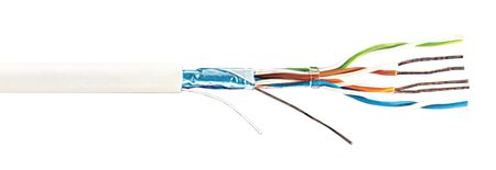 Cat 5e Cable de cobre 4/24 Par F/UTP LSZH PVC Blanco 305m Carrete