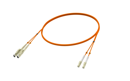 Jarretière Optique duplex E2000/PC-LC/PC OM2 G.651.1 2mm 5m orange