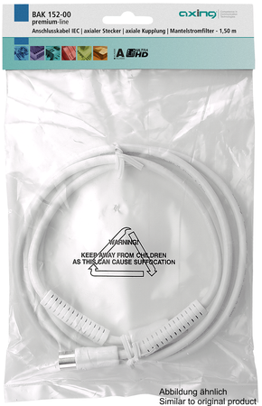 Câble de raccordement coaxial avec connecteurs IEC mâle femelle haute gaine blindée filtre de courant BAK25200