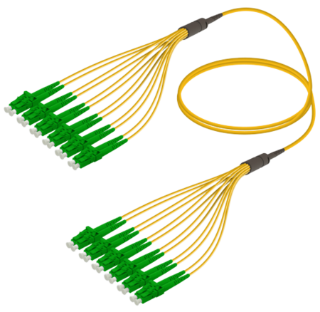 12FO LC/APC-LC/APC  Pre-Terminated Fiber Cable OS2 G.657.A2 3.0mm 10m Yellow