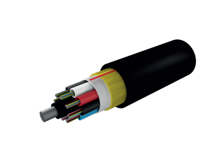 Câble à fibre optique aérien 144FO (12X12) OS2 G.652.D PE Short-Span 