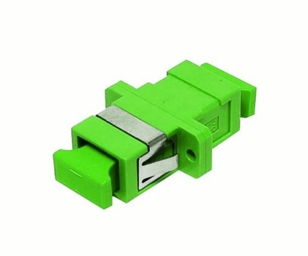 Adaptateurs à fibre optique SC/APC Simplex monomode (SM) entièrement à bride verte