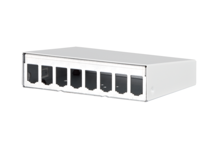Modul surface mount housing 8 port pure white unequipped
