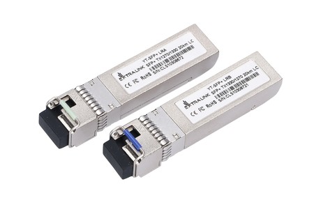 Extralink SFP+ 10G | Módulo SFP+ WDM | 10 Gbps 1270/1330 nm, modo único, 20 km, LC, DOM, par, dedicado para HP/ARUBA