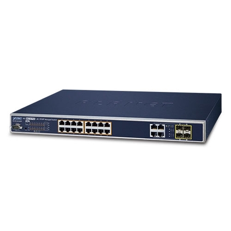 L2+ 16-Ports 10/100/1000BASE-T 802.3at PoE + 4G TP/SFP Combo Managed Switch (230 watts)