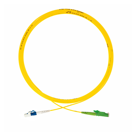 E2000/APC-LC/PC  Fiber Patch Cord Simplex OS2 G.652.D 0.9mm 1m LSZH yellow