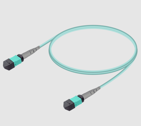 12FO MPO-F/UPC-MPO-F/  Pre-Terminated Fiber Cable OM3 G.651.1 3.0mm 10m Aqua