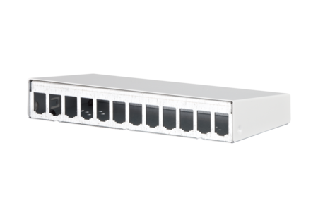 Modul surface mount housing 12 port pure white unequipped