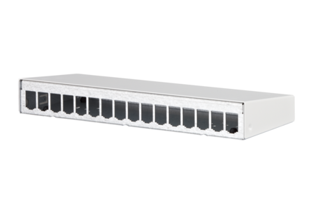 Modul surface mount housing 16 port pure white unequipped