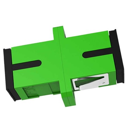 Adaptador Óptico SC/APC Simplex SM con Bridas Verde