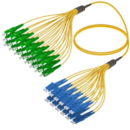 24FO SC/APC-LC/UPC Câble à Fibre Optique Pré-Terminé OS2 G.657.A2 3.0mm 10m Yellow