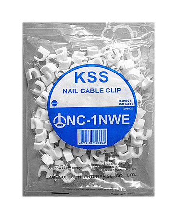 Nail Cable Clip NC-1NWE 2.5x18mm ISO9001/ ISO14001 White