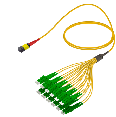 24FO MPO-F/UPC-LC/ Vorkonfektioniertes Glasfaserkabel OS2 G.657.A2 3.0mm 10m Yellow
