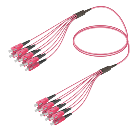 8FO SC/UPC-SC/UPC Cable de fibra preterminado OM4 G.651.1 3.0mm 10m Violeta
