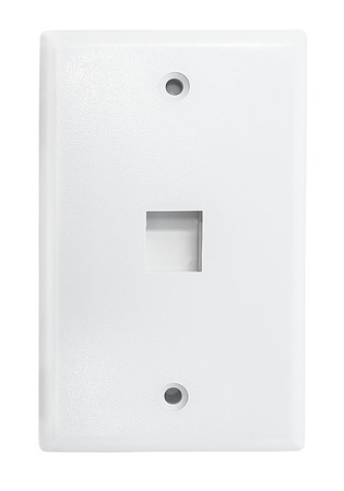 Face plate, 70 x 115mm, plastic, office white, KS mounting, 1 port