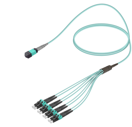 8FO MPO-M/UPC-LC/ Cable de fibra preterminado OM3 G.651.1 3.0mm 10m Agua