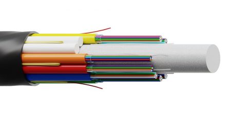 144FO (12X12) Microduct soufflé par air Tube lâche Câble à fibre optique OS2 G.652.D HDPE diélectrique non blindé noir