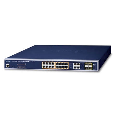 16-Ports 10/100/1000T 802.3bt PoE++ plus 4-Ports Gigabit TP/SFP Combo Managed Switch