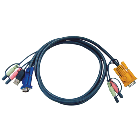 5M USB KVM Cable with 3 in 1 SPHD and Audio  - 2L-5305U
