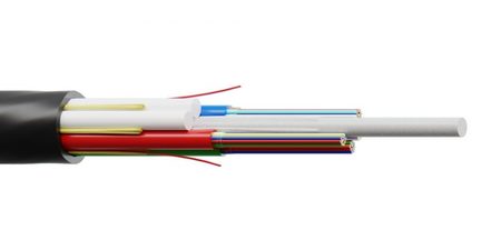 Cable de fibra óptica de tubo suelto de microducto soplado por aire 12FO (1X12) OS2 G.657.A1 HDPE dieléctrico sin armadura negro