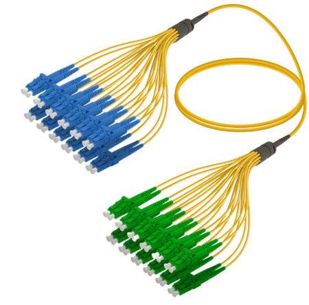 24FO LC/UPC-LC/APC Cable de fibra preterminado OS2 G.657.A2 3.0mm 10m Amarillo