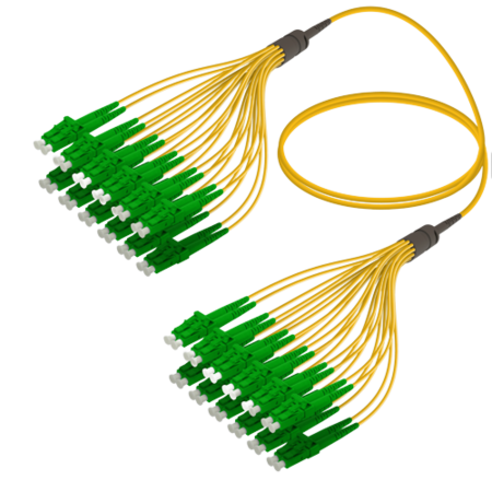 24FO LC/APC-LC/APC Cable de fibra preterminado OS2 G.657.A2 3.0mm 10m Amarillo