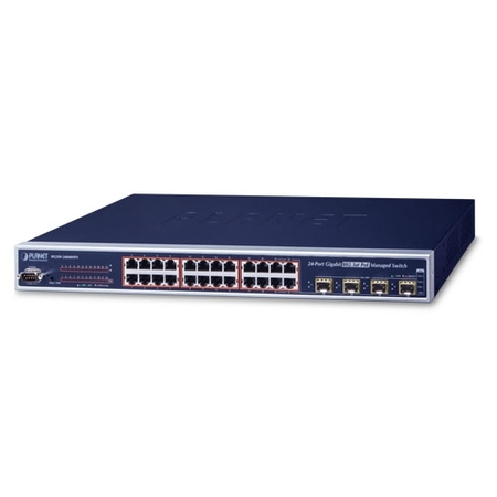 L2+ 24-Ports 10/100/1000Mbps 802.3at PoE+ Managed Switch with 4 Shared SFP Ports (440 watts)