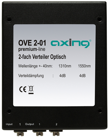 Optischer Verteiler 2-fach 4dB FC/PC-Buchse 1310 + 1550 nm OVE00201