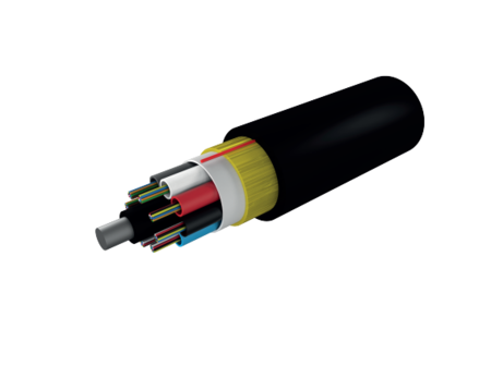 Câble à fibre optique à tube central aérien 12FO (1X12) OS2 G.652.D HDPE à courte portée (<180 m) noir