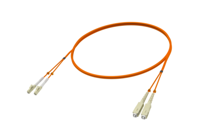 Patch Cord Fibra duplex LC/PC-SC/PC OM2 G.651.1 2mm 1m laranja