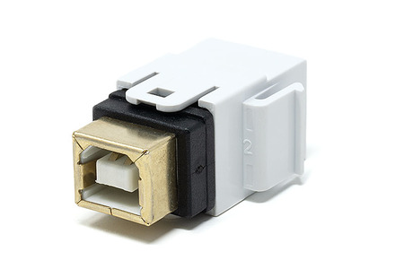USB 2.0 Keystone Adapter A/B Coupler White