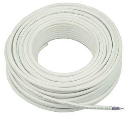 Câble RG59 80% TRI-SHIELD couleur blanche, bobine 100 mt