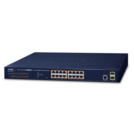 16-Ports 10/100/1000T 802.3at PoE + 2-Ports 100/1000X SFP Managed Switch